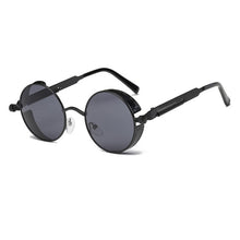 Load image into Gallery viewer, Unisex Metal Round Steampunk Sunglasses
