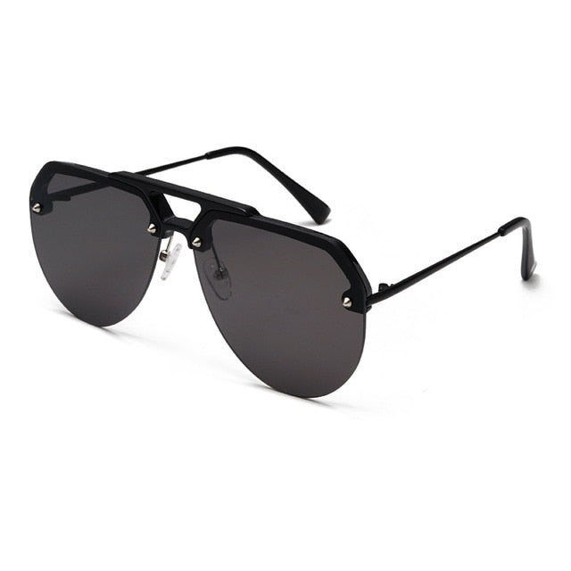 Male Semi Rimless Pilot Sunglasses