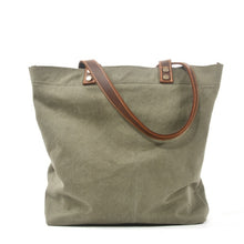 Load image into Gallery viewer, Canvas Shoulder Green Bag