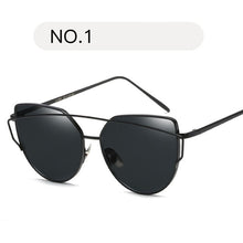 Load image into Gallery viewer, Female Gold Mirror Cat Eye Sunglasses