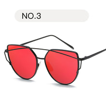 Load image into Gallery viewer, Female Gold Mirror Cat Eye Sunglasses