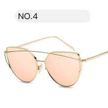 Load image into Gallery viewer, Female Gold Mirror Cat Eye Sunglasses