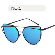 Load image into Gallery viewer, Female Gold Mirror Cat Eye Sunglasses
