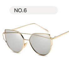 Load image into Gallery viewer, Female Gold Mirror Cat Eye Sunglasses