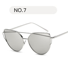 Load image into Gallery viewer, Female Gold Mirror Cat Eye Sunglasses