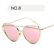 Load image into Gallery viewer, Female Gold Mirror Cat Eye Sunglasses