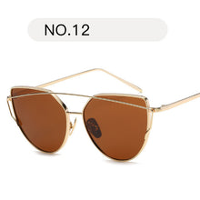 Load image into Gallery viewer, Female Gold Mirror Cat Eye Sunglasses