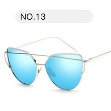Load image into Gallery viewer, Female Gold Mirror Cat Eye Sunglasses