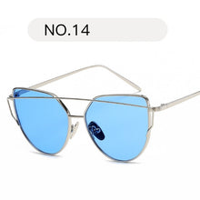 Load image into Gallery viewer, Female Gold Mirror Cat Eye Sunglasses