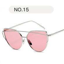 Load image into Gallery viewer, Female Gold Mirror Cat Eye Sunglasses
