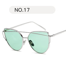 Load image into Gallery viewer, Female Gold Mirror Cat Eye Sunglasses