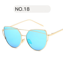 Load image into Gallery viewer, Female Gold Mirror Cat Eye Sunglasses