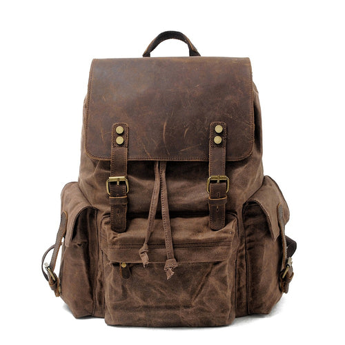 Leather Canvas Backpak