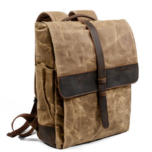 Load image into Gallery viewer, Leather Luxury Canvas Backpack