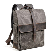 Load image into Gallery viewer, Leather Luxury Canvas Backpack