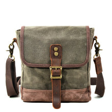 Load image into Gallery viewer, Olive Green Waxed Shoulder Bag