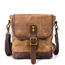 Load image into Gallery viewer, Olive Green Waxed Shoulder Bag