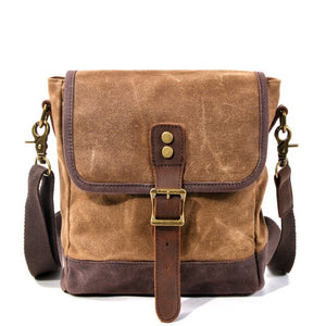 Olive Green Waxed Shoulder Bag